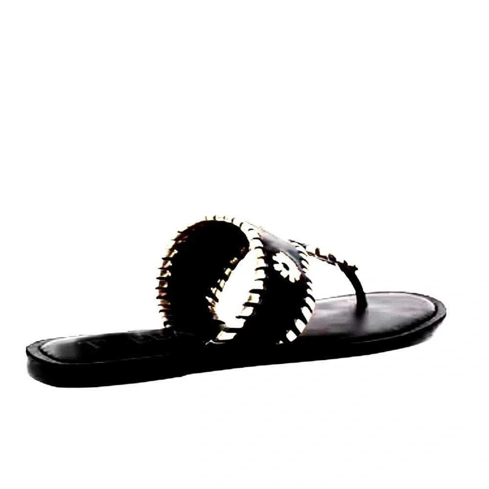 JACK ROGERS Sundance Classic Flat Sandals, black and white